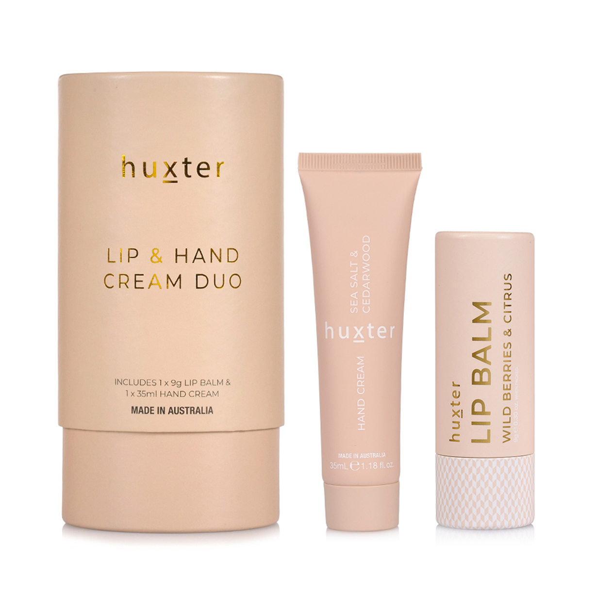 Huxter - Lip & Hand Cream Duo - Neutral - Sea Salt & Cedarwood