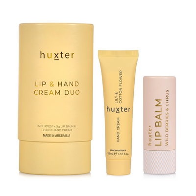 Huxter - Lip & Hand Cream Duo - Yellow - Lily & Cotton Flower