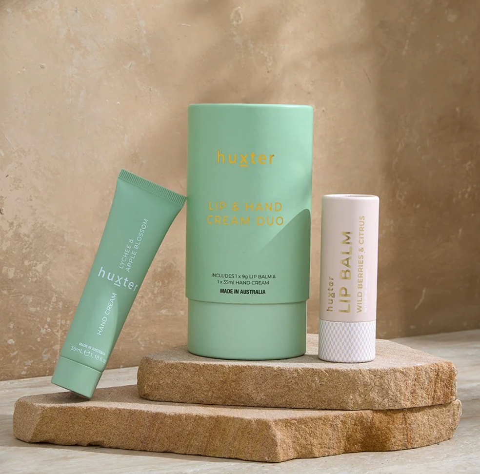 Huxter - Lip & Hand Cream Duo - Green - Lychee & Apple Blossom
