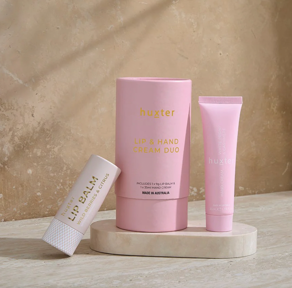 Huxter - Lip & Hand Cream Duo - Pink - White Peony & Cashmere