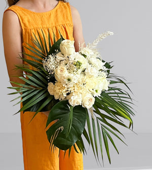 Large Bridal Bouquet - White & Green