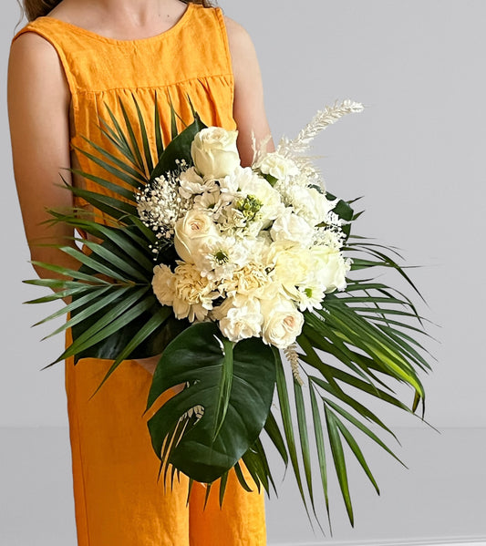 Large Bridal Bouquet - White & Green